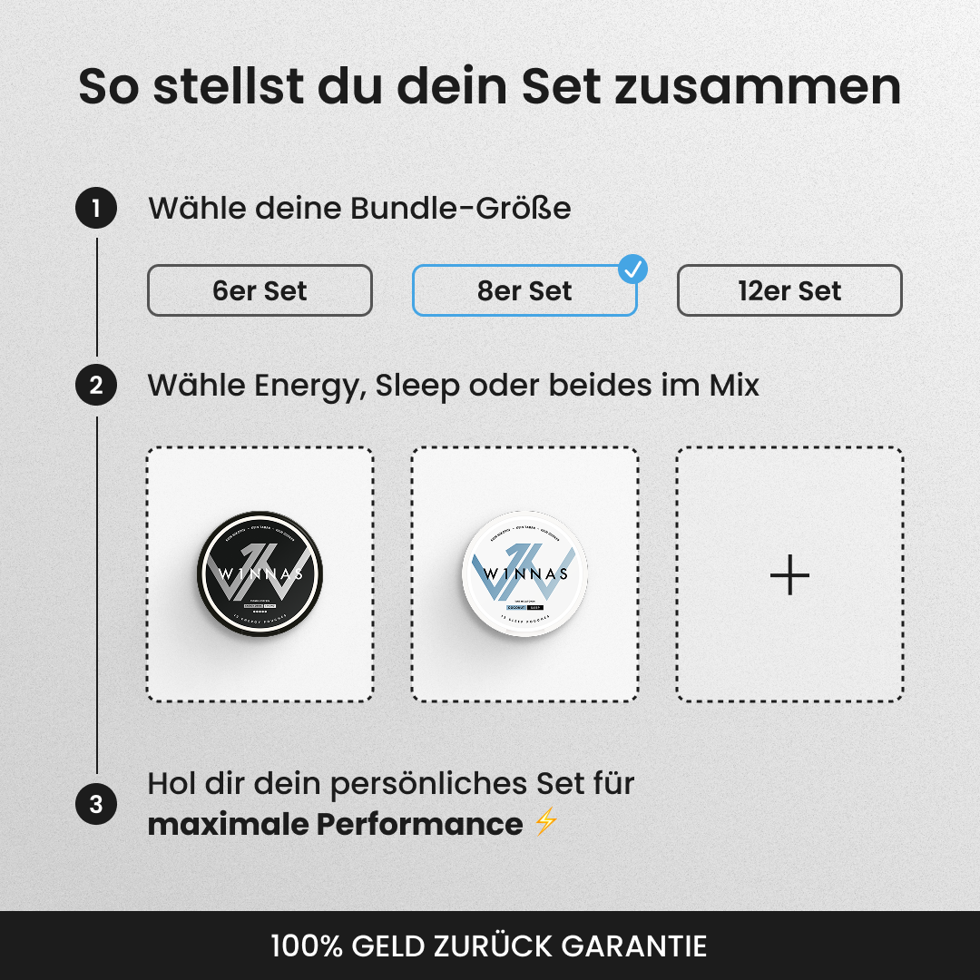 Mix & Match | Energy + Sleep Pouches | 6-delige bundel